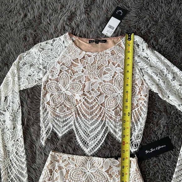 FOR LOVE AND LEMONS LACE CROP TOP AND SKIRT - Picture 14 of 15